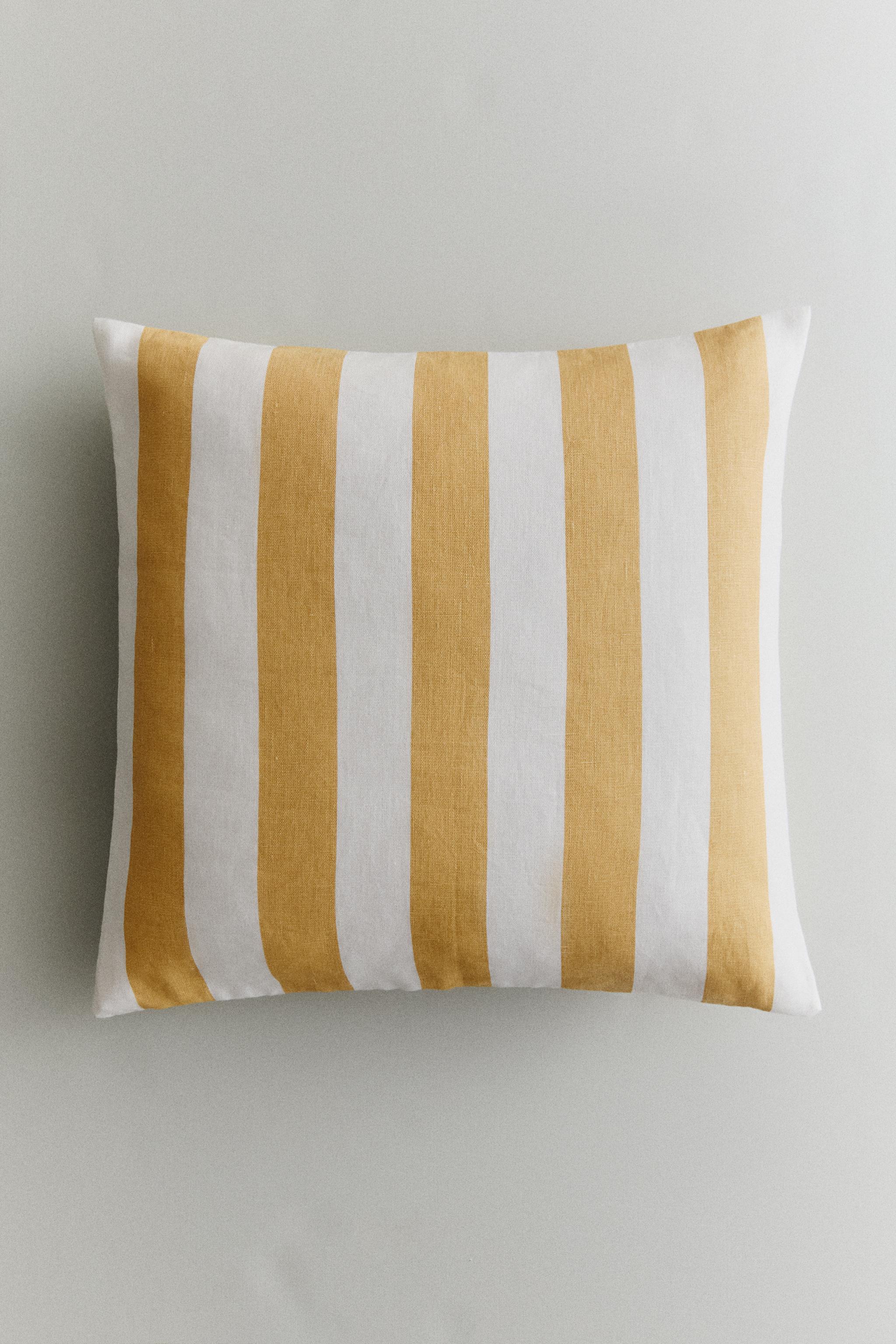 HOUSSE DE COUSSIN RAYURES LIN